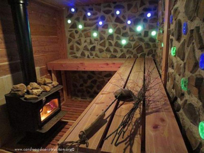 cordwood szauna